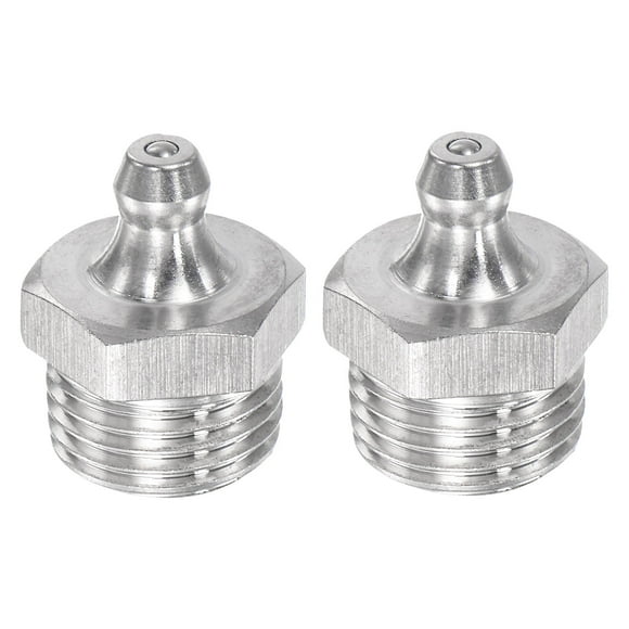 Unique Bargains Metric Stainless Steel Straight Hydraulic Grease Fitting M16 x 1.5mm Thread 2 Pack