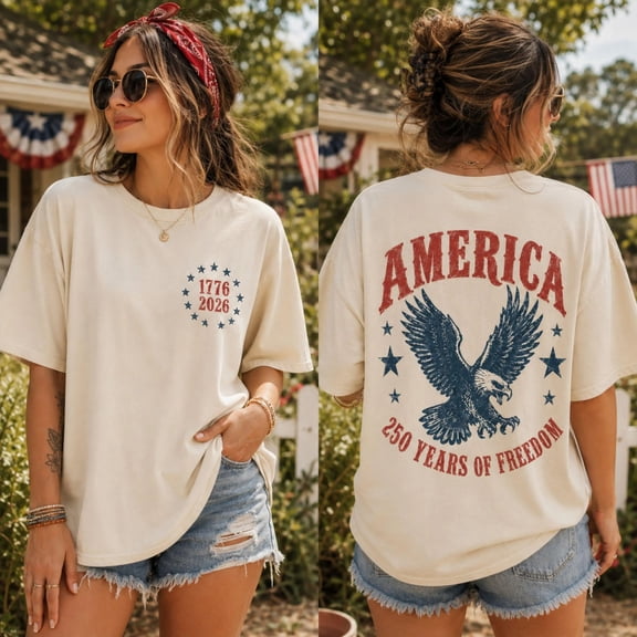 America Eagle Shirt, 250 Years Of Freedom Patriotic Tee, Fourth Of July Shirts For Men & Women