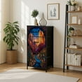 thumbnail image 7 of Dresser for Bedroom with 4 Storage Drawers SouthStained Glass Art Canyon Desert River Chest of Drawers Steel Framed Fabric Closet Organizers for Entryway Western Decor, 7 of 7