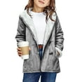 thumbnail image 2 of Coerni Girls Suede Fleece Lined Jacket Teen Polar Fleece Sherpa Button Down Shackets Winter Warm Coat Windproof Trendy Outerwear, 2 of 7