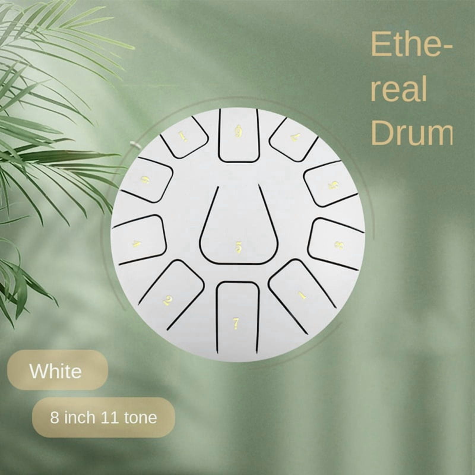 8 Inch Steel Tongue Drum, 11 Note Tambourine with Drumsticks and Finger Picks for Meditations Tambourine Instrument F