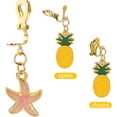 thumbnail image 5 of Hifot 12 Pairs Clip-On Earrings, Multicolor, Flower, Unicorn, Mermaid, Fruit, Rainbow, Snow, Moon, 5 of 7