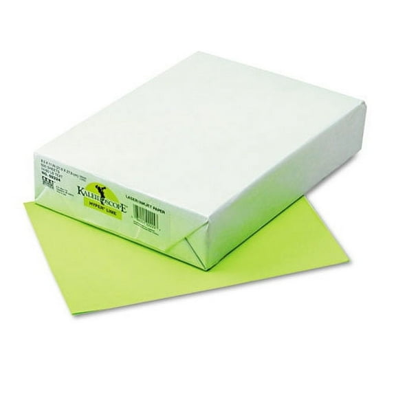 Kaleidoscope Multipurpose Colored Paper, 24lb, 8.5 x 11, Hyper Lime, 500/ream | Bundle of 2 Reams
