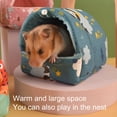 thumbnail image 5 of Visland Guinea Pig Bed Cave, Cute Cartoon Pattern Soft Skin-friendly Cozy Hamster House Hideout for Dwarf Rabbits Hedgehog Squirrel Winter Nest Hamster Rats Cage Accessories, 5 of 8