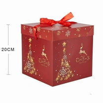 Beautynvta Christmas Nesting Gift Boxes with Lid, Xmas Boxes for Gifts, Red Christmas Tree Gift Wrap Boxes for Christmas Wrapping Presents and Decorations, 7.87''