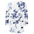 thumbnail image 5 of Womens Blouses Long Sleeve Women 3/4 Sleeves Casual Shirts Pullover Loose Tunic Tops Print Blouse, 5 of 5