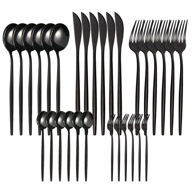 Qulable Silverware Sets,30 Pieces Stainless Steel Utensils,Kitchen