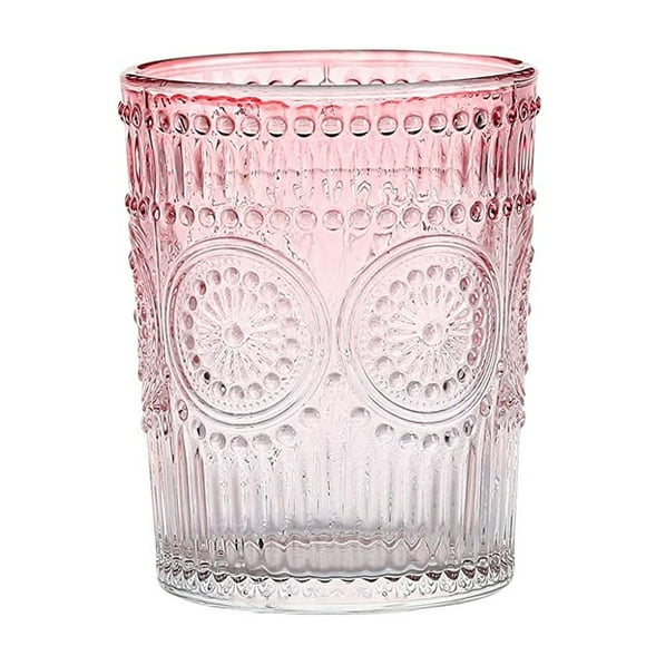 300ml Vintage Water Glasses, Romantic Drinking Glasses, Glassware Set for Juice, Beverages, Beer, Cocktail