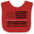 thumbnail image 3 of Inktastic Aplastic Anemia Awareness Red and White Ribbons and Flag Boys or Girls Baby Bib, 3 of 4