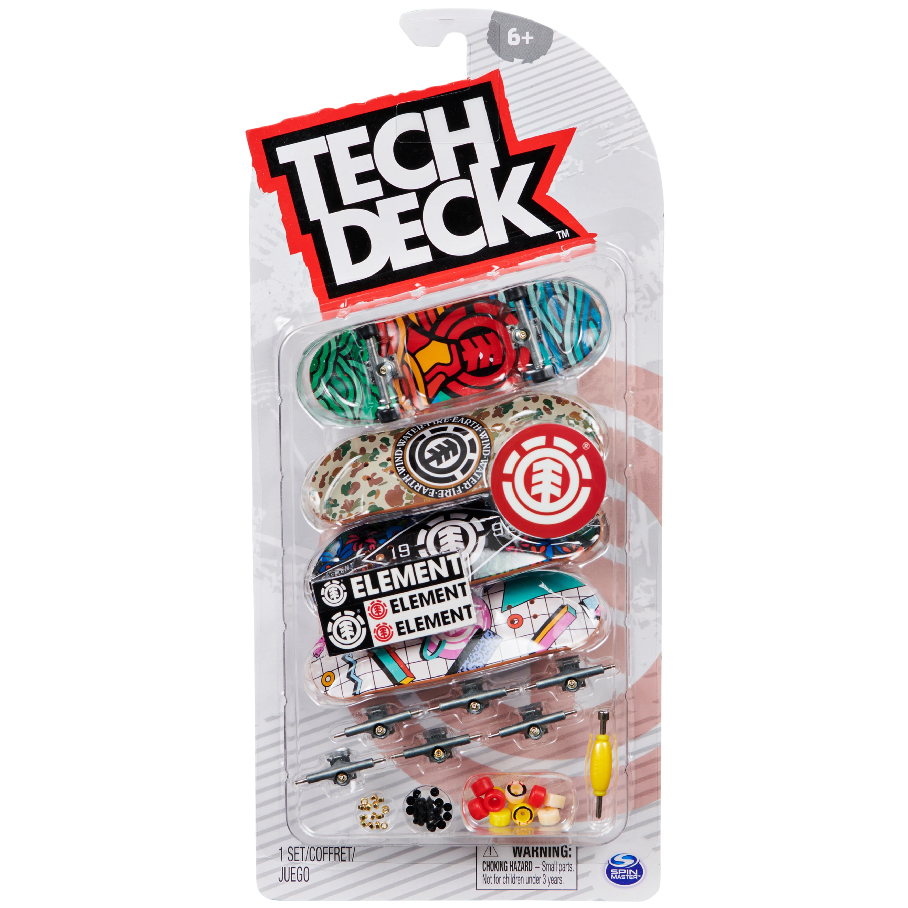 læbe titel apotek Tech Deck, Ultra DLX Fingerboard 4-Pack, Element Skateboards - Walmart.com