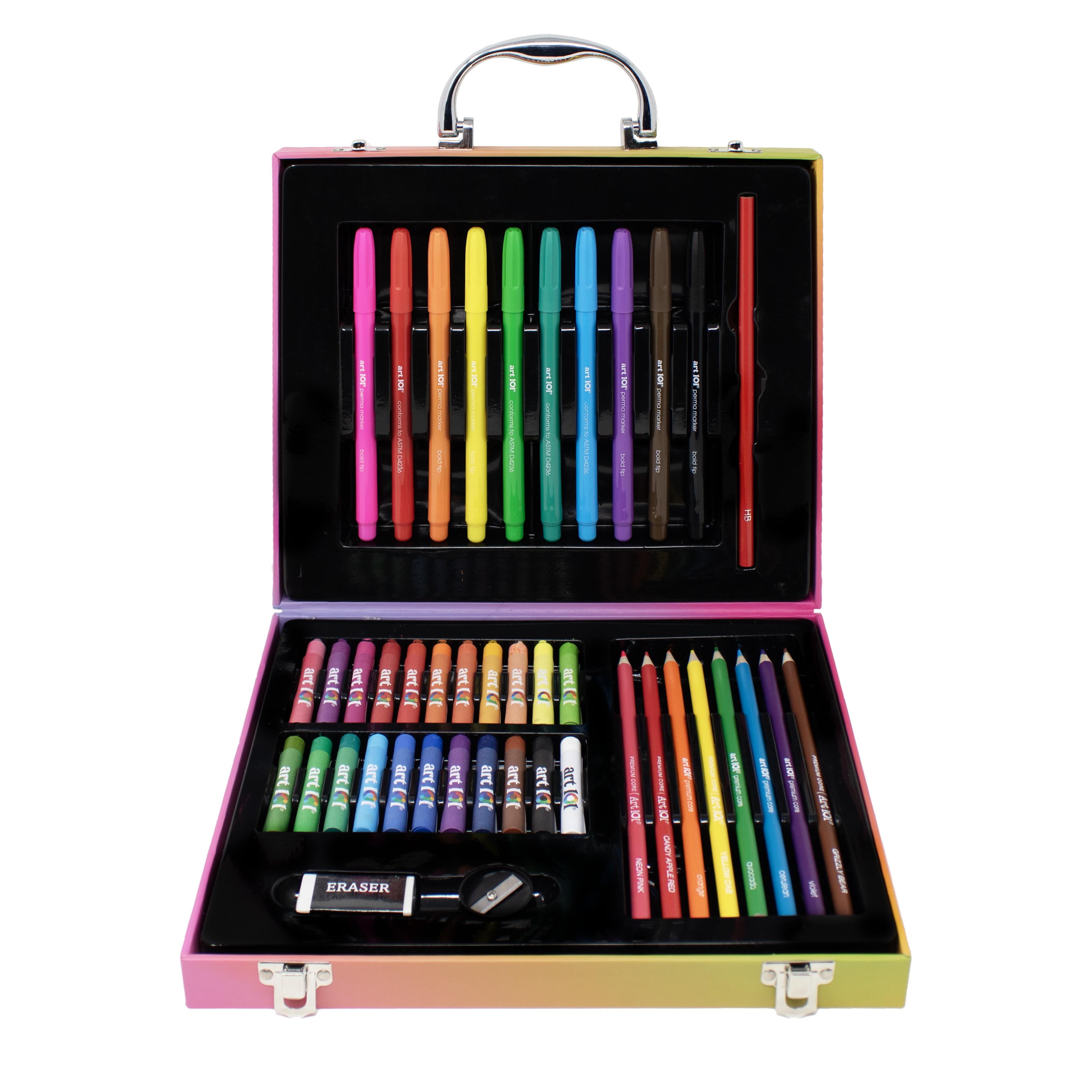 Art 101 Vinyl Sticker and Art Case with 55 Pieces, Coloring Set, for Child Ages 8+