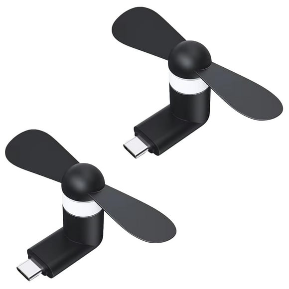 Mini Ventilador USB C 5W BlitzBlack 2Pzas Negro 5W Silicón+Plástico Ventilador USB-C.