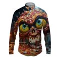 thumbnail image 3 of Camisas de manga larga con estampado 3D de pizza para hombre, camisas de hip-hop de calle de primavera y otoño, blusas góticas casuales de moda para hombre Y2k, 3 of 5