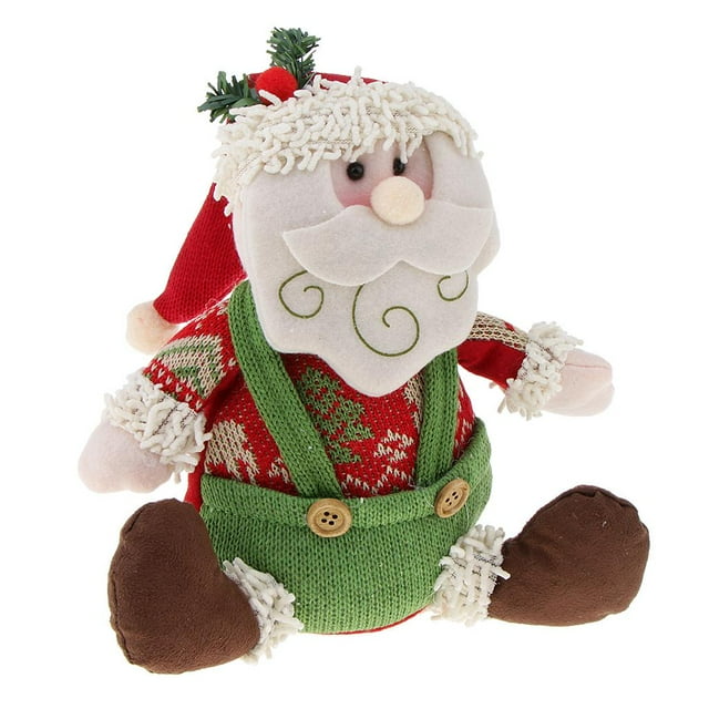 Muñeco de peluche sentado de Navidad, juguete de regalo, adorno navideño, decoración del hogar Santa