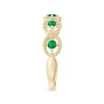 thumbnail image 3 of ANGARA Natural Art Deco Style Emerald Scalloped Anniversary Ring in 14K Yellow Gold for Women (Size-2.4mm) | May Birthstone, Birthday, Anniversary, Jewelry Gift for Women | Natural Emerald Ring, 3 of 9