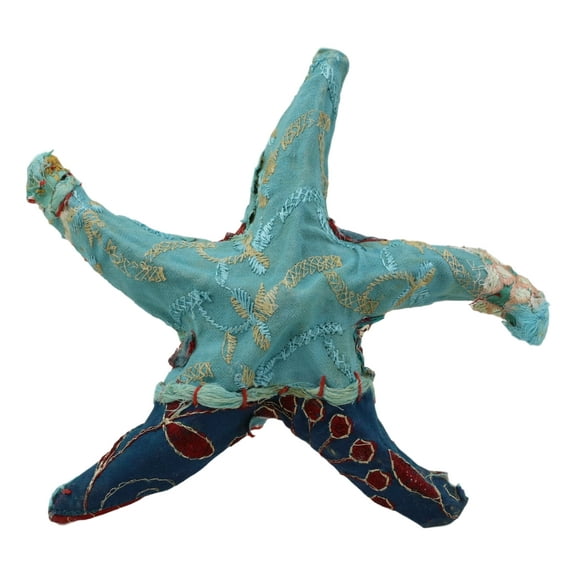 Marine Sea Star Starfish Hand Crafted Paper Mache Colorful Sari Fabric Figurine
