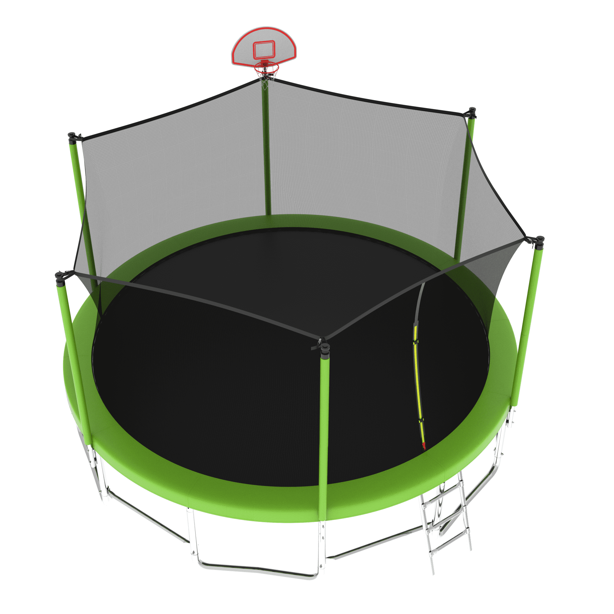 Leumius 16FT Trampoline with Basketball Hoop,Heavy-Duty Outdoor Trampoline with Enclosure Net,Upgraded Kids Recreational Trampoline for Kids and Adults,Green