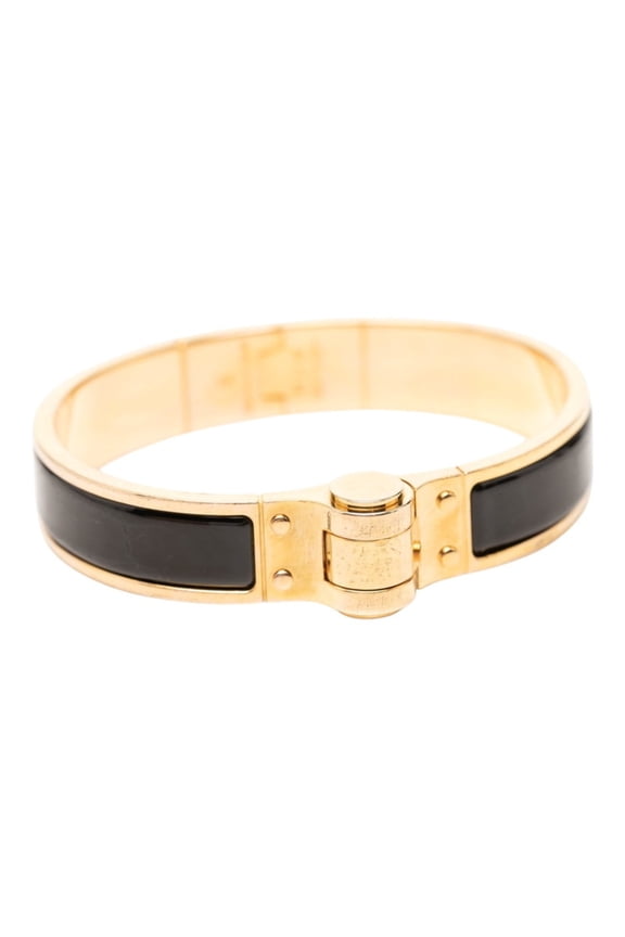 Pre-Owned Hermes Charnire Bracelet, Gold and Black Plated, Women's