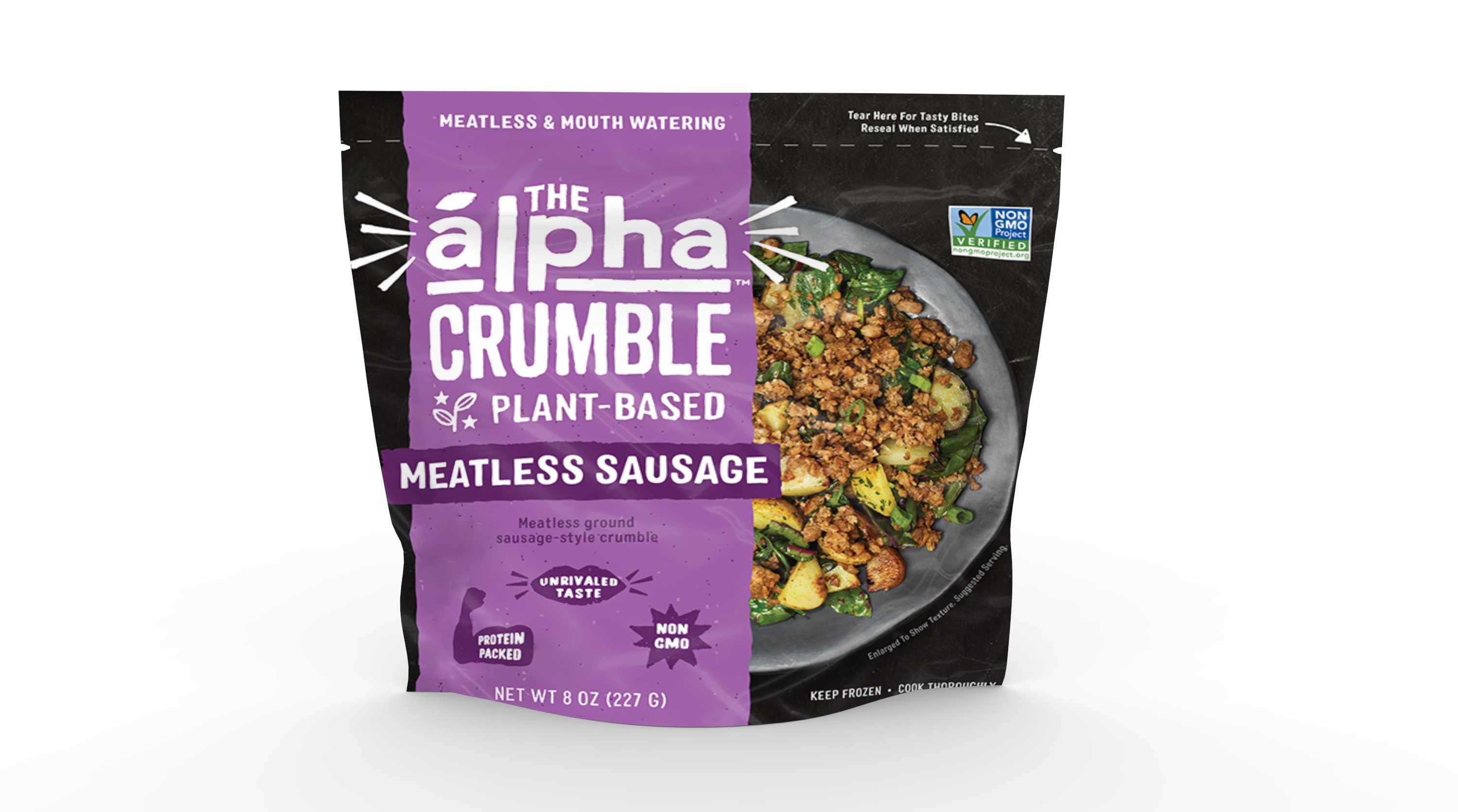 Alpha Foods Plant Based Sausage Style Crumble, 8 Ounce