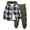 Army Green, variant on lnmuld Two-Piece Boys Winter Outfits Long Sleeve Plaid Print Hooded Top and Pants Casual Play Outfit Set Size:6-7 Years