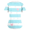 thumbnail image 4 of Valentine Day Scrub Tops for Woman Love Heart Print Short Sleeve Medical Nurse Uniform V Neck Plus Size Quick Dry Scrubs with Pockets Light Blue 2XL, 4 of 4