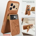 thumbnail image 2 of Case for iPhone 15 Pro Max Wallet Case with Flip Kickstand, Credit Card Holder, Magnetic Buckle PU Leather Back Phone Case Shockproof Anti-Scratch Protective Cover for iPhone 15 Pro Max, Brown, 2 of 10
