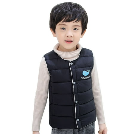 

LBECLEY Jacket Child Kids Toddler Baby Boys Girls Cute Cartoon Animals Letter Sleeveless Winter Coats Vest Jacket Outer Outwear Outfits Clothes Coats for Small Boy Winter Black 130