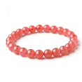thumbnail image 2 of Bracelet Extensible en Perles Rondes de Cristal Rouge Rhodochrosite 6mm, 2 of 2