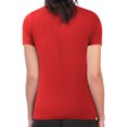 thumbnail image 2 of Women's G-III 4Her by Carl Banks Red Calgary Flames Super-Slim Lightweight Pinstripe Circle Graphic T-Shirt, 2 of 3