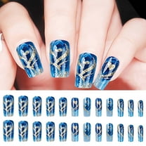 FSTDelivery Nail Stuff for Beginners, Sweet And Cool Pattern Nail Patch Finished Product 24 Pieces Gradual Change Wear Nail, DIY Nails at Home, Nail Supplies, Christmas Birthday Gifts for Women