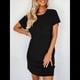 thumbnail image 5 of Vestido Mini Informal de Verano para Mujer, con Cuello Redondo, Corta y Canalé Negro S, 5 of 7