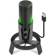 Pyle Selectable Pickup Pattern RGB USB Microphone - 4 Recording Modes Cardioid Condenser Audio Mic