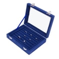 thumbnail image 1 of Rings Earring Organizer Tray with Clear Lid, Jewelry Display Box 7 Slots Velvet Ring Storage Display Case Clear Lid 7 Slot Ring Organizer Box Jewelry Case Jewellery Display Storage, 1 of 7