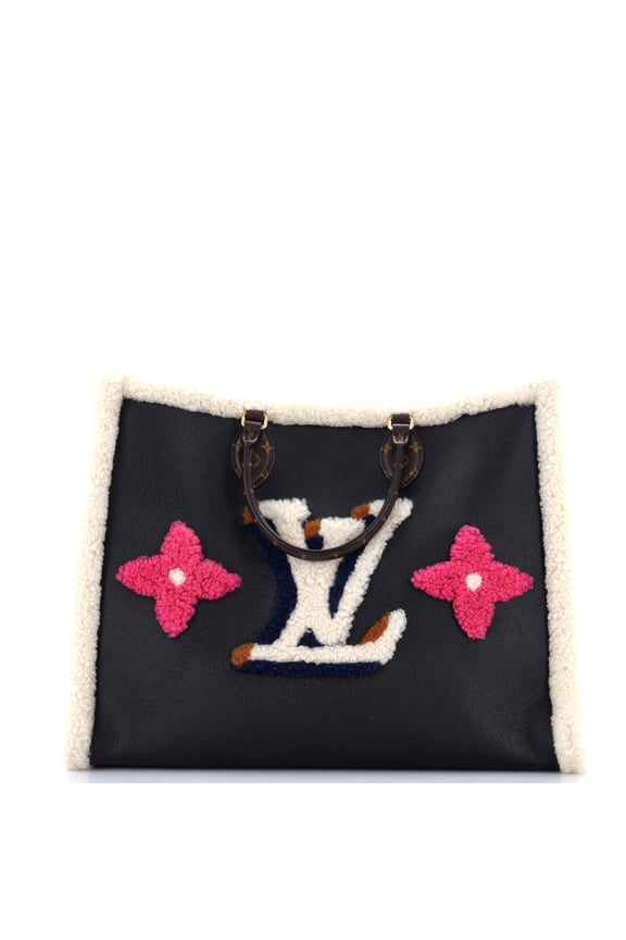 Pre-Owned OnTheGo Tote Leather and Monogram Teddy Shearling GM By Rebag