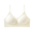 thumbnail image 3 of Women's Wire Free Bra, Full Coverage Underarm Smoothing Push-Up Underwear, Thin Straps Design, Comfort Bralette | VerBelle,White L, 3 of 7