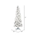 thumbnail image 2 of Vickerman 6' x 30" Unlit Flocked Atka Pine Pencil Artificial Christmas tree, 2 of 3