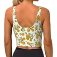 thumbnail image 7 of Sports Bra For Women, Cute Gold Pear Leaves Sports Bras For Women High Support, Workout Tank Tops Woman With Removable Cups, 7 of 7