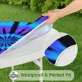 thumbnail image 5 of Blue Purple Tie Dye Pattern Round Fitted Tablecloth with Elastic Edge,Dining Table Cover Waterproof,Outdoor Round Tablecloth for Camping,Dining,Indoor and Outdoor, 5 of 7