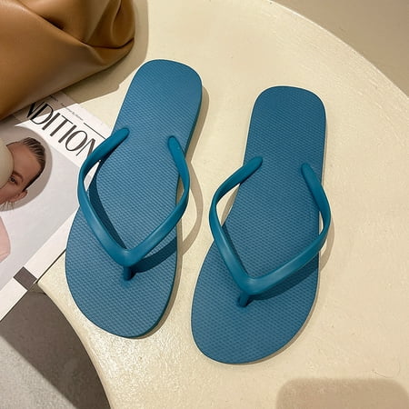 

Women‘s Flip-Flops Exterior Wear Simple Black Flip-Flops Non-Slip Bathing Beach Seaside Splint Instagram Style Summer Sandals