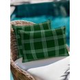 thumbnail image 3 of Outdoor Pillows Waterproof, Green Checkered Throw Pillows with Inserts Included, Farmhouse Buffalo Plaid Modern Indoor Outdoor Decorative Lumbar Pillow for Bed/Couch/Patio 12"x20", 1Pcs, 3 of 8
