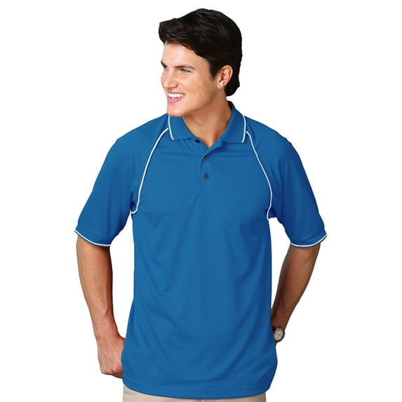 BlueGeneration Mens Wicking Piped Polo - Turquoise 2 Extra Large Solid