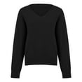 thumbnail image 6 of Tweang V Neck Sweaters for Women Long Sleeve Ribbed Tops for Women Knit Sweater for Women Lightweight Turtleneck for Women Mock Neck Long Sleeve Tops for Women Waffle Knit Tops for Women Black Xl, 6 of 9