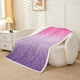 thumbnail image 2 of Colorful Glitter (No Glitter No Sequin) Pink Purple Sherpa Blanket Fantasy Fleece Blanket Plush Blanket for Bed Sofa Couch Bedroom Decor Fairy Dreamy Gradient Warm Fuzzy Blanket 40"x50", 2 of 7