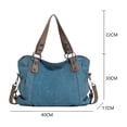 thumbnail image 4 of Bolso Mano para Hombres Y Mujeres Hombro Con Múltiples Bolsillos Lona El () Azul, 4 of 9