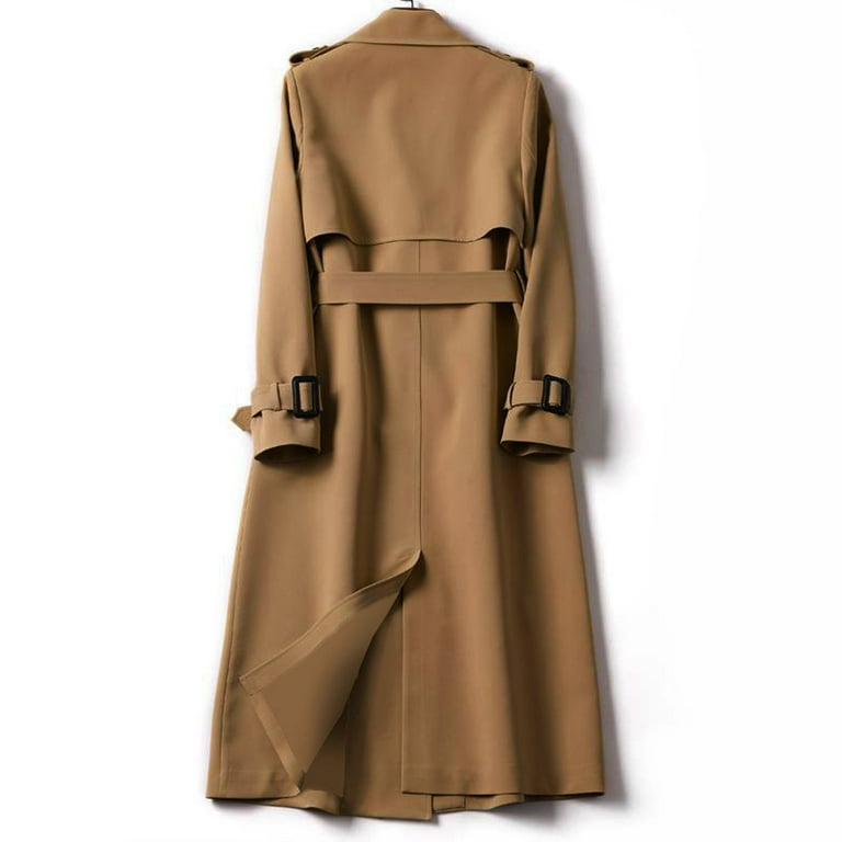 BOOMILK Long Trench Coats for Women Plus Size Trendy Belted