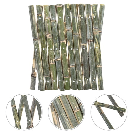 LOLIPPYY Bamboo Trellis Decorative Fence Green Lattice Barrier Fencing 1Set
