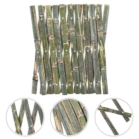 LOLIPPYY Bamboo Trellis Decorative Fence Green Lattice Barrier Fencing 1Set