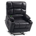 thumbnail image 3 of MCombo Oversized Lay Flat Power Lift Recliner with 27.2'' Wide Seat for Bariatric Elderly, Infinite Position, Faux Leather(Medium-Wide, Black), 3 of 10