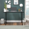 thumbnail image 3 of Evelyn&Zoe Contemporary 48 in. Blackened Bronze Metal Desk with Glass Top, 3 of 10