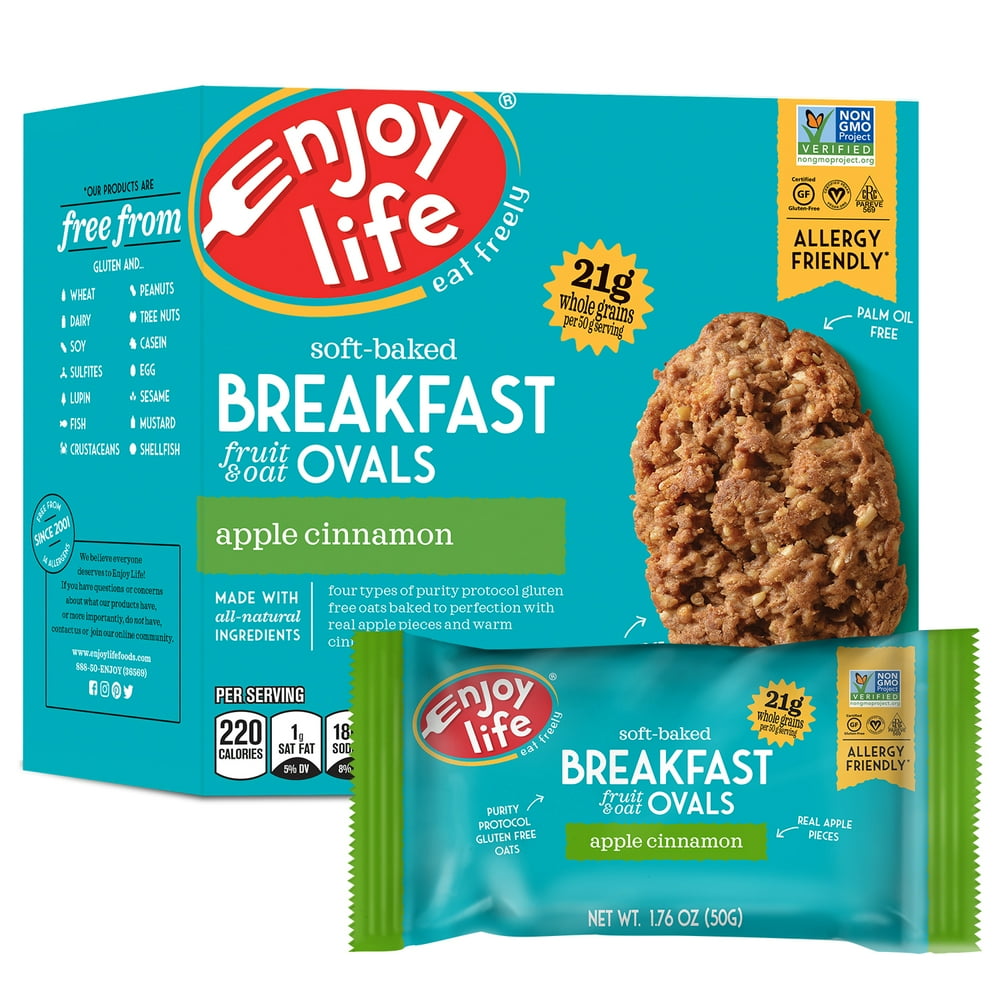 Enjoy Life Soft Baked Apple Cinnamon Ovals Breakfast Bars, Nut Free